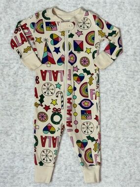 Hanna Andersson Fa La La Zip Sleeper 3-6M Baby Girl Organic Cotton Christmas